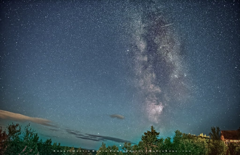 Perseid meteors streaking across the Milky Way